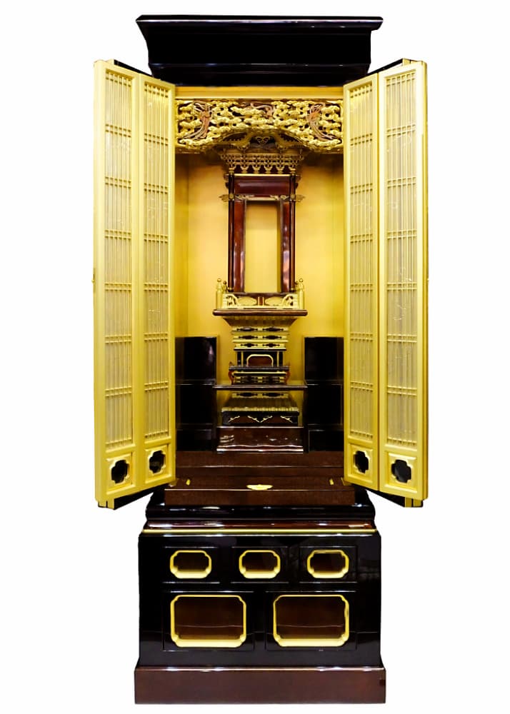 銭辰堂 美術仏壇 梨地本漆塗2-1