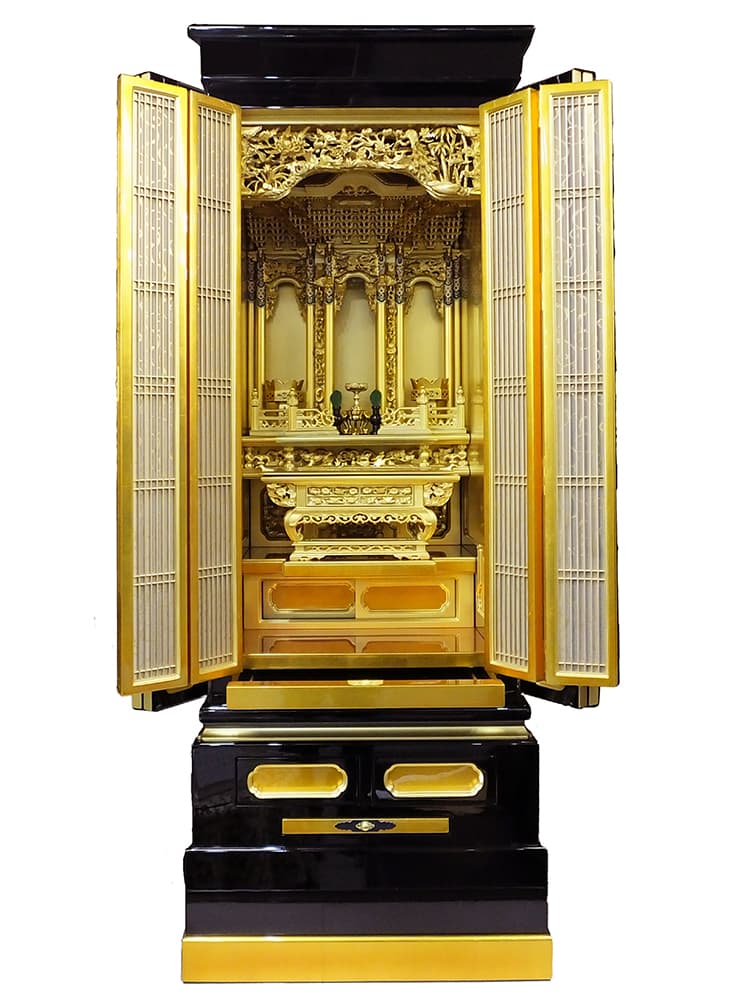 銭辰堂 美術仏壇 白檀塗 浄土真宗本願寺派用4-1