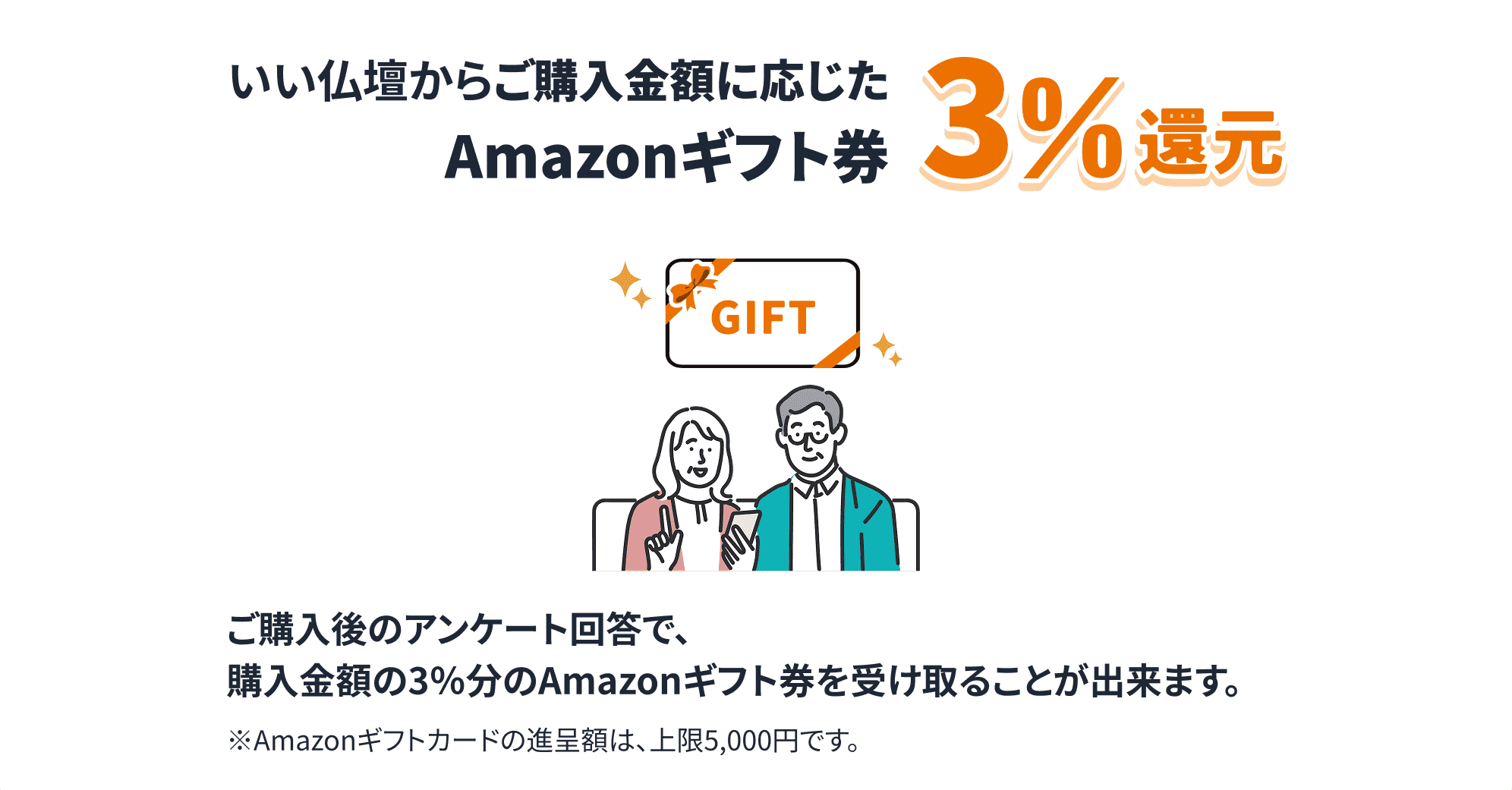 いい仏壇からご購入金額に応じたAmazonギフト券3%還元